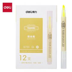 得力   荧光笔 S731黄色 12支/盒