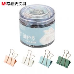 晨光(M&G)文具60枚15mm彩色长尾夹票夹超小号金属燕尾夹票据文件夹子莫兰迪色系ABS916BX