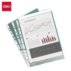 得力（deli） 5710_11孔资料袋(透明)(20只/包)