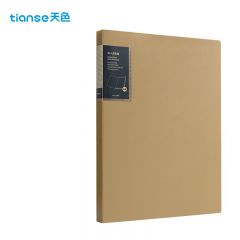 天色（TIANSE） A4/60页资料册插袋文件册 活页文件夹收纳袋TS-1646 古铜棕