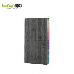 得印（befon） A6彩虹边笔记本子笔记本子学生记录本软抄本随身记事本复古日记本灰色4365