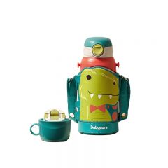 babycare BC2003159儿童保温杯吸管杯316不锈钢1岁以上儿童大容量保温杯水杯带提绳巴特勒恐龙【三合一附带杯套】