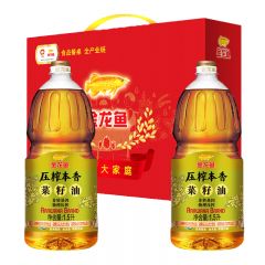金龙鱼 压榨本香菜籽油 1.5L*2礼盒