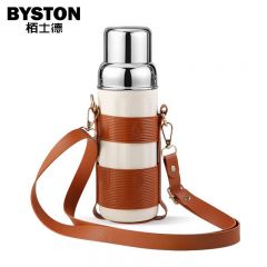 栢士德（BYSTON） 爱丽丝保温杯 304不锈钢背带杯大容量630ML户外运动泡茶杯BST-154 （含杯套）