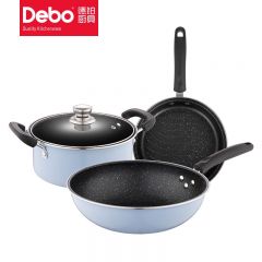 徳铂（Debo） 特比特不粘锅三件套（不粘炒锅煎锅汤锅）DEP-796