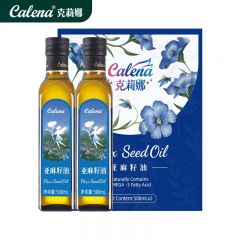 克莉娜 物理冷榨食用油热炒油 亚麻籽油500ML*2礼盒
