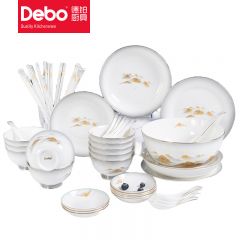 徳铂（Debo） 金山银山餐具套装家用陶瓷碗盘勺子套装46件 DEP-779
