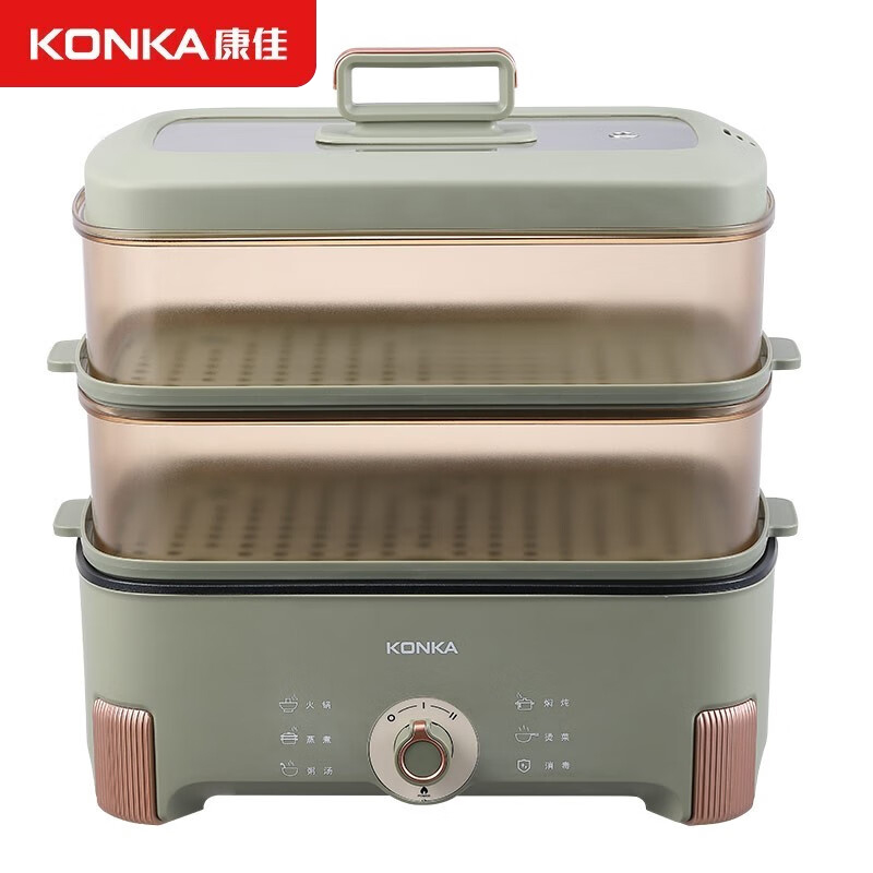 康佳（KONKA） 多功能双层家用早餐蒸蛋蒸包子多用途电蒸锅KDZL-3012-M