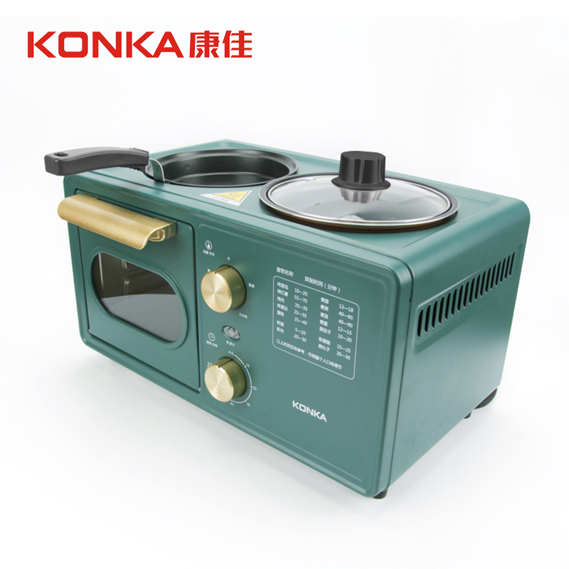 康佳（KONKA） 早餐面包机烤面包机家用三明治多士炉吐司机烘焙机多功能KAO-ZC06 绿色