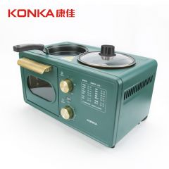 康佳（KONKA） 早餐面包机烤面包机家用三明治多士炉吐司机烘焙机多功能KAO-ZC06 绿色