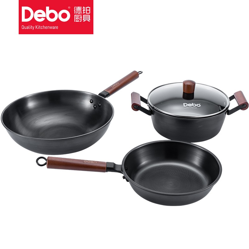 徳铂（Debo） 富兰克林锅具套装不粘锅汤锅汤锅24cm煎锅24cm炒锅32cm套装厨具DEP-701一套