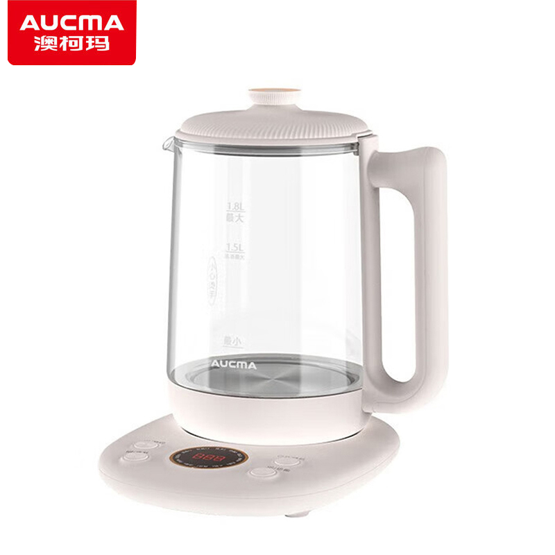 澳柯玛（AUCMA） 养生壶家用煮茶壶开水壶大容量玻璃壶ADK-800HY7 白色 1.8L