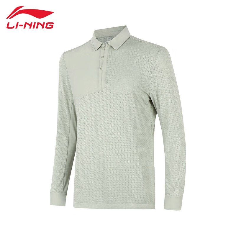 李宁（LI-NING） APLT221-2长袖POLO衫男子训练系列新款运动上衣驼灰色M