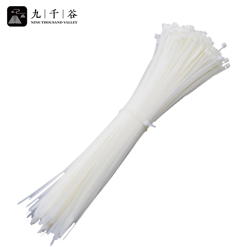 九千谷 自锁式尼龙扎带 理线带 主机装机 园艺 线缆桌面理线束线捆扎绑带 国标 白色2.5*100mm 1000条/包