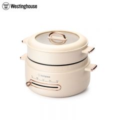西屋（Westinghouse） 电火锅WSC46B米色上蒸下煮不粘涂层易清洗