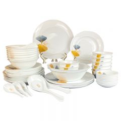 康宁（Corelle Brands）  康宁冰萃玲珑 金银杏餐具58件套  CB-BSYX58/KZ/LS