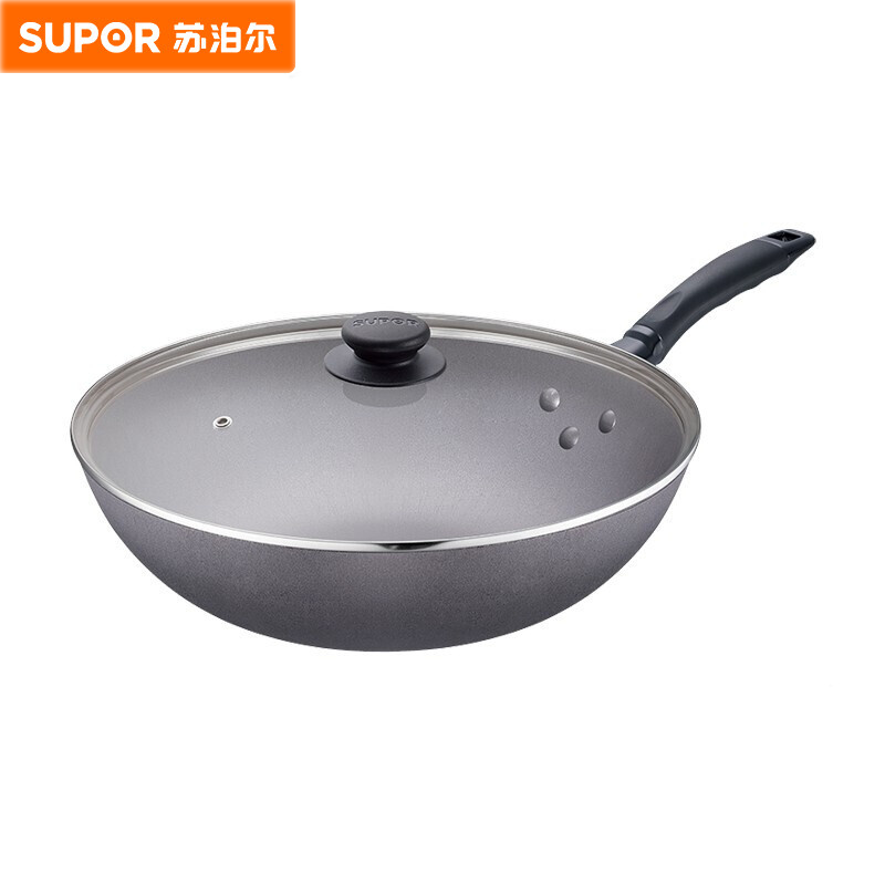 苏泊尔（SUPOR） 精铸铁锅.玻璃盖 FC30Q1 30CM