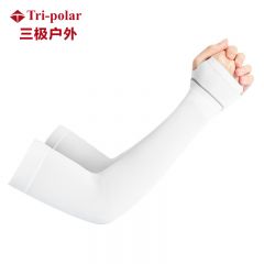 三极户外（Tri-polar） TP1136夏季条纹冰袖女袖套男开车护臂冰丝袖套一双白色