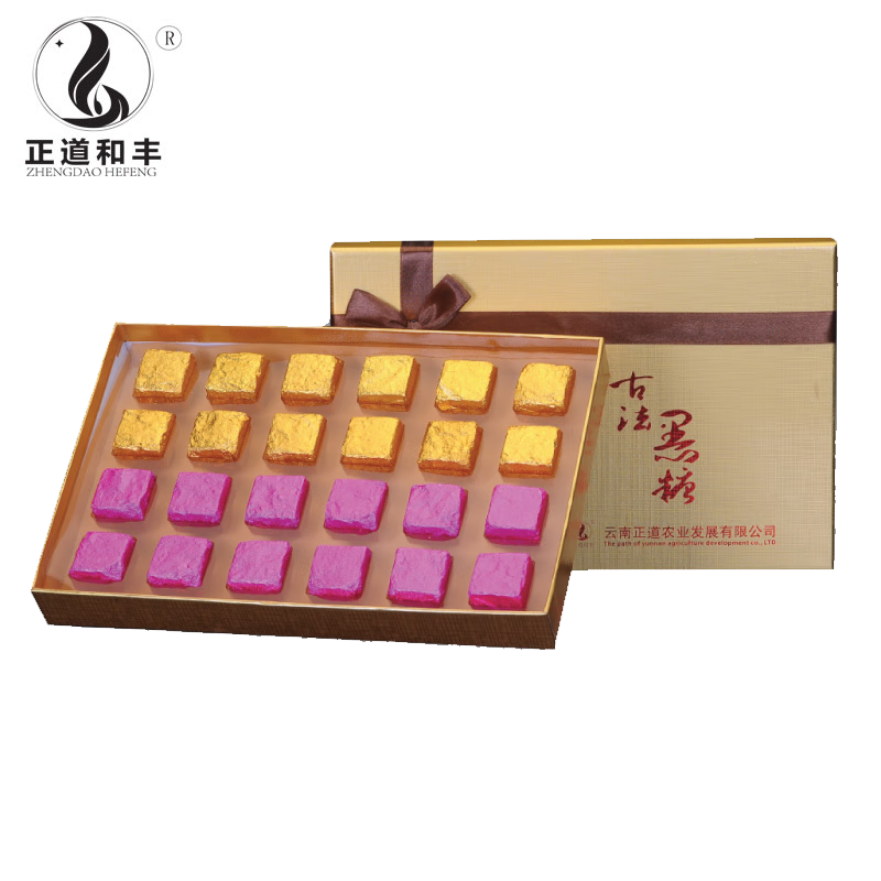正道和丰 甜蜜蜜 古法黑糖 ZDM-010 盒装460g 红玫瑰黑糖12枚 桂花黑糖12枚