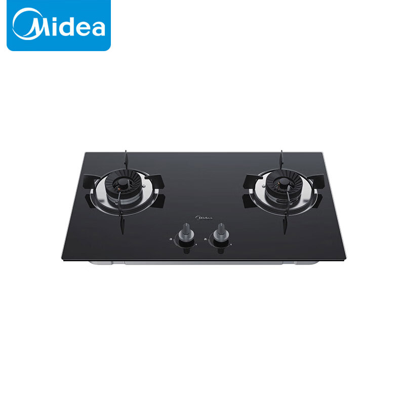 美的（Midea）双眼燃气灶 一级能效4.2KW火力钢化玻璃面板天然气黑色JZT-Q60G一台