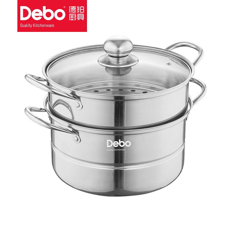 徳铂（Debo） 希贝尔双层不锈钢蒸锅多用蒸汤锅电磁炉明火通用28cmDEP-721一口