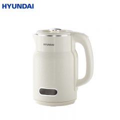 HYUNDAI XKD1518A-19C电热水壶1800ML大容量双层防烫不锈钢内胆白色