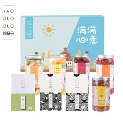 姚朵朵 组合干货南北干货有机香菇木耳银耳绿豆枸杞百合 满满心意干货礼盒1458g 盒
