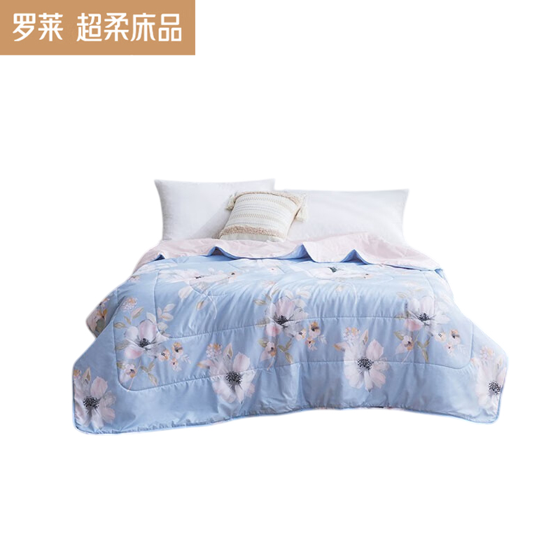 罗莱（LUOLAI） 馨柔A类大豆抗菌纤维水洗夏被夏凉被纤维被花语微澜150*200cm