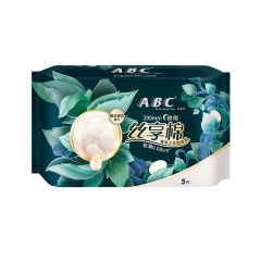 ABC  卫生巾蚕丝蛋白系列0.08cm极薄丝享棉防漏透气日夜组合套装姨妈巾蚕丝蛋白夜用1包5片