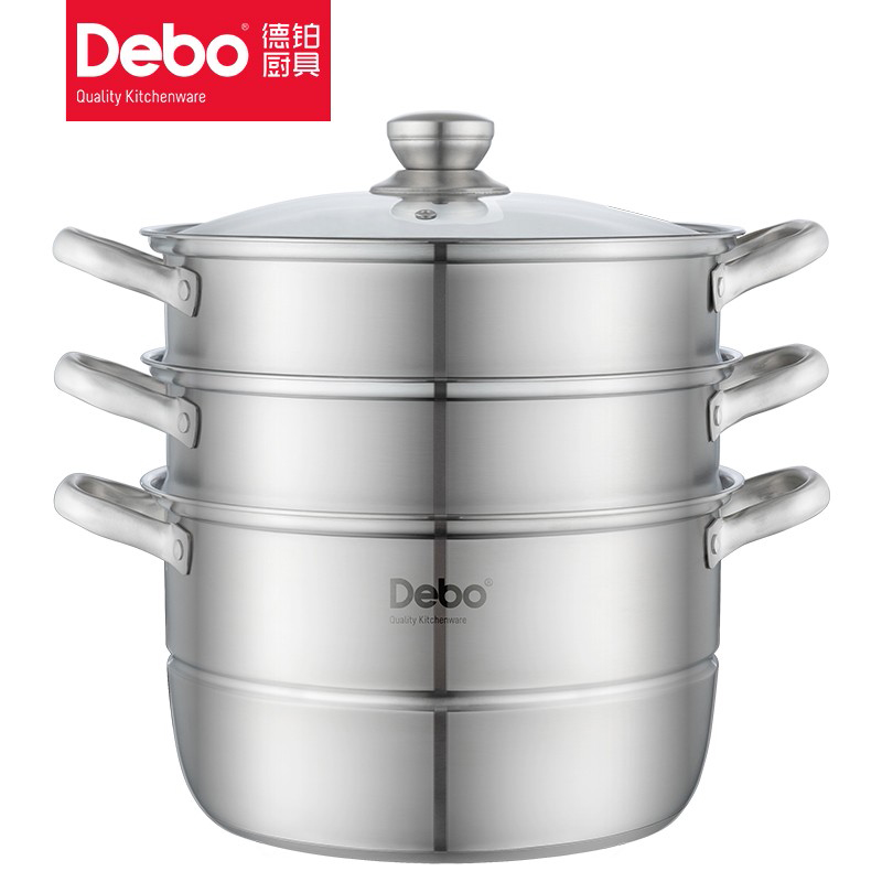 徳铂（Debo） 沃斯堡蒸锅304不锈钢汤蒸两用锅燃气电磁炉通用28cmDEP-775一口