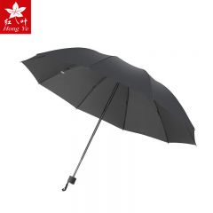 红叶 318简约纯色三折晴雨伞黑色
