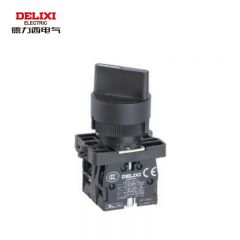 德力西电气 按钮开关黑色1LAY5s-ED 三位自锁 1NO 1NC（经济型旋钮）