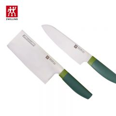 双立人（ZWILLING） 刀具套装菜刀水果刀多用刀厨房家用不锈钢刀具 Now S中片多用刀【青柠绿】 2件套