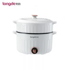龙的（longde） LD-HG315G电火锅家用型电蒸锅电锅底部全覆盖式电热锅电炒锅电煮锅烤肉不粘锅煎烤机料理锅3L