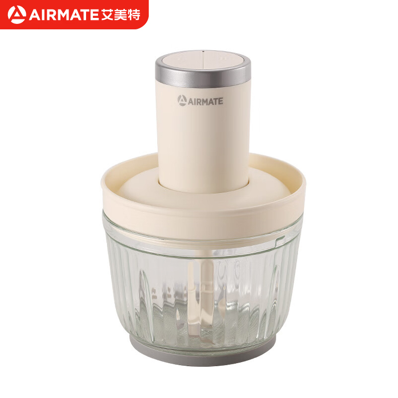 艾美特（AIRMATE） CLA2203B可视绞肉机2L电动家用绞馅机碎肉机多功能搅拌器小型碎肉机搅蒜器宝宝辅食料理机 米白色 2L