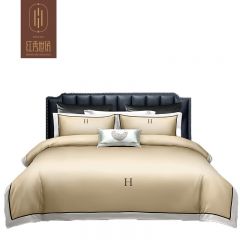 红秀世纺 HX2303-T003 60S纯铂金棉天丝舒适柔软四件套亲肤透气床品套装被套200*230cm