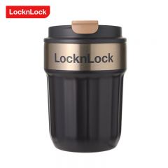 乐扣乐扣（LOCK&LOCK） LHC6798FU保温锁冷密封防漏咖啡杯光口设计翻盖直饮便携提手水杯黑金350ml