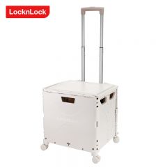 乐扣乐扣（LOCK&LOCK） LTZ523FU一箱多用加厚承重滑轮拉杆设计多功能快速折叠高颜值储物箱45L白色