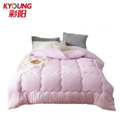 彩阳 粉色素色磨毛压花羽丝绒被 200*230cm5斤
