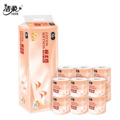 洁柔（Face）棉柔感4层加厚立体压花有芯卷纸105克厕纸家用卷纸家庭装 12卷共1440克