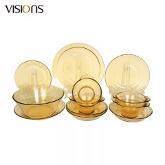 康宁（VISIONS） Corelle Brands Pyrex餐具Shiny晶耀系列玻璃餐具 12a件组 12件套