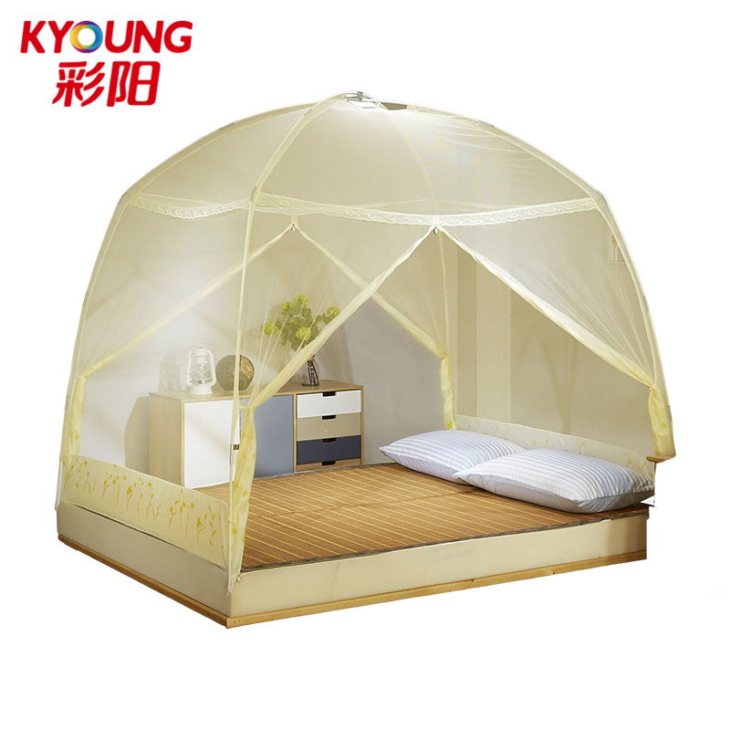 彩阳 米黄加高蒙古包蚊帐-1158U型（玻纤）（三开门） 180*200*170