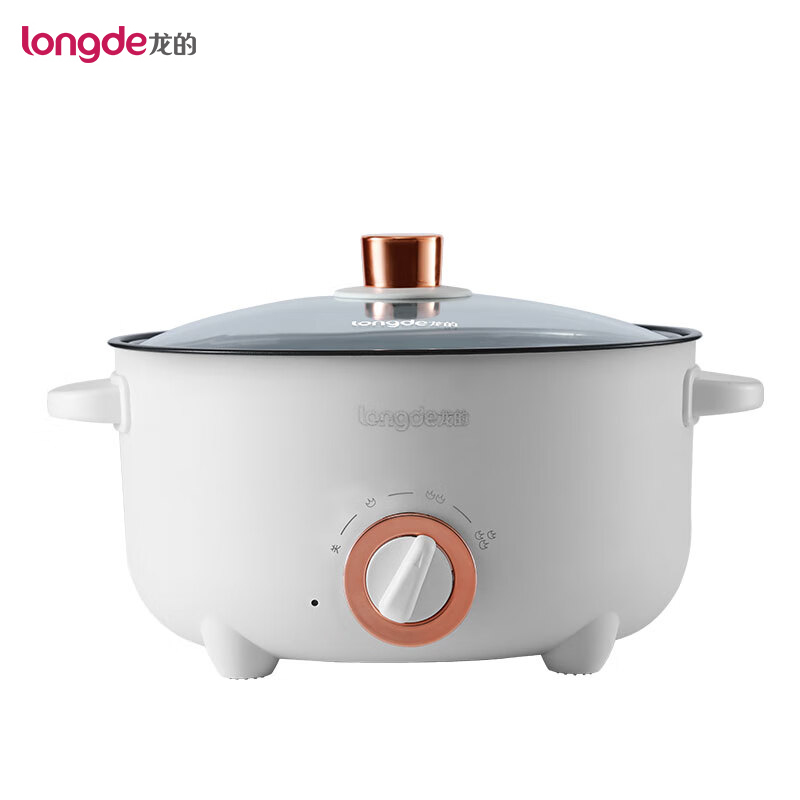 龙的（longde） LD-HG518D火锅火锅专用锅电炒锅电锅一体电热锅多功能电煮锅 白色