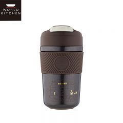 WORLD KITCHEN 手提式双饮咖啡杯不锈钢内胆保温杯 WK-SY400/KZ/JY 深咖