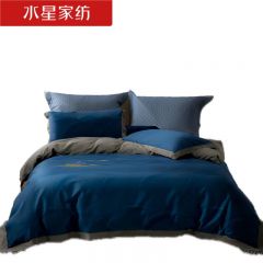 水星家纺 长绒棉舒适柔软抗菌四件套220*240cm月下轻歌/套