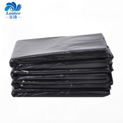 兰诗（LAUTEE） 黑色平口大垃圾袋 酒店环卫物业垃圾袋  50*60*垃圾袋50只/包