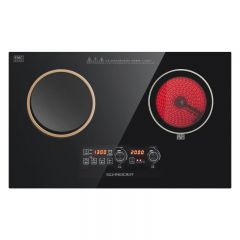 施耐德（Schneider） DR-SL-15  台式嵌入式悬磁灶家用电陶炉双头 不挑锅 6大烹饪模式 8档火力调控 左电磁炉右电陶炉