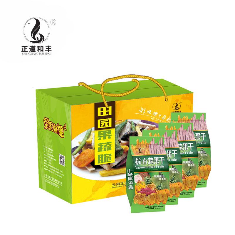 正道和丰 南亚风情田园果蔬脆ZDJ-076 400g 水果干混合装果蔬脆片秋葵香菇脆零食