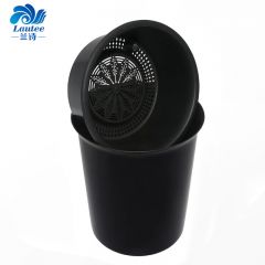 兰诗（LAUTEE） 茶渣过滤桶 垃圾桶塑料茶台废水桶过滤垃圾茶水桶 黑色圆形小号