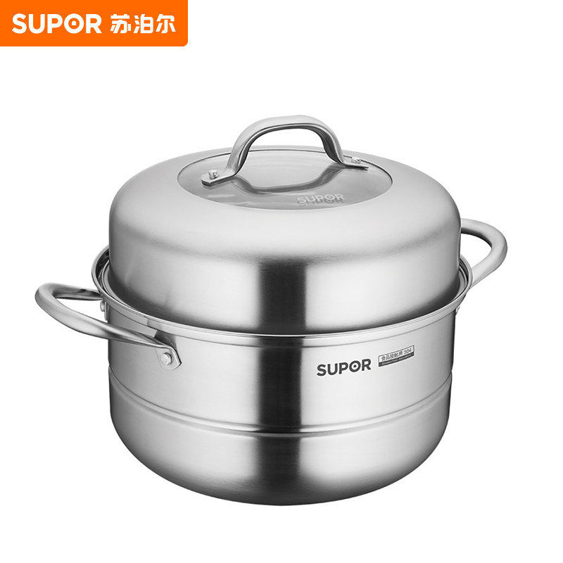苏泊尔（SUPOR） VZ26BS03家用多功能蒸锅好帮手不锈钢双层蒸锅汤锅电磁炉燃气灶通用 26cm